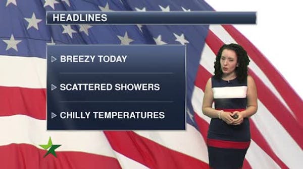 Morning forecast: Breezy, cool and occasional showers