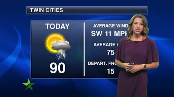 Morning forecast: Sunny and hot, with storms likely