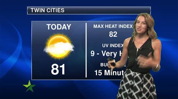 Afternoon forecast: Less humid, summery