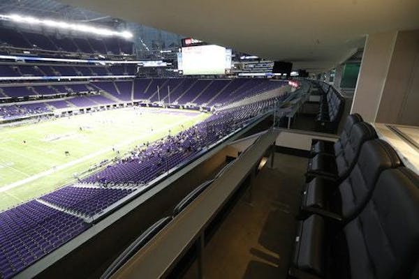 The view from one of two suites controlled by the Minnesota Sports Facilities Authority.