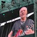 Peter Frampton is shown on the video screen during his concert at Treasure Island Casino in Red Wing, shortly before he walked offstage in annoyance.