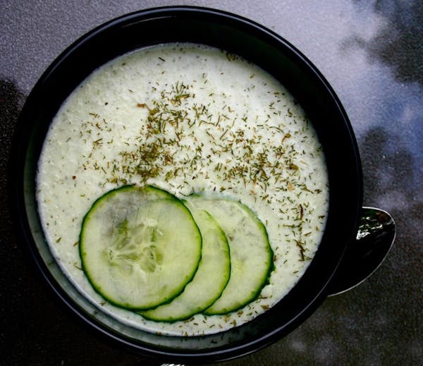 Cold Cream of Cucumber With Dill and Yogurt.