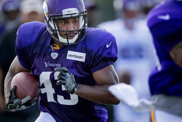 Bishop Sankey is logging first-team reps as his Vikings backfield competition deals with injuries.