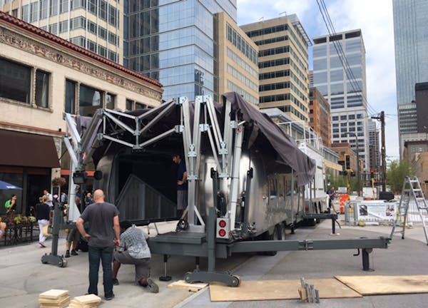 NFL Network’s MediaCruiser was set up last week in Minneapolis for a practice run for the upcoming Super Bowl.