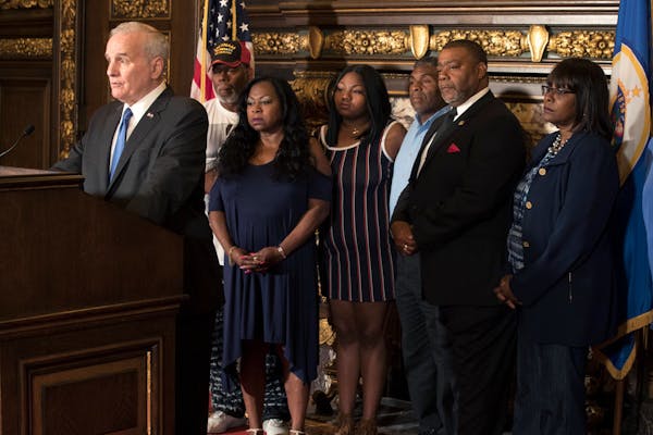 Minnesota Gov. Mark Dayton, with members of Philando Castile's family, spoke Thursday about a $12 million state police training fund that he wants to 