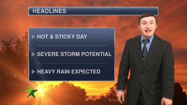 Afternoon forecast: T-storms tonight into tomorrow