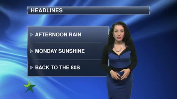Morning forecast: Partly sunny; possible shower in afternoon