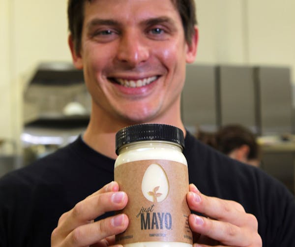 Josh Tetrick, chief executive of Hampton Creek, with the company's Just Mayo product in a 2013 file photo. The San Francisco-based food maker has lost