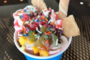 A rolled ice cream dish from Sota Hot & Cold in St. Paul.