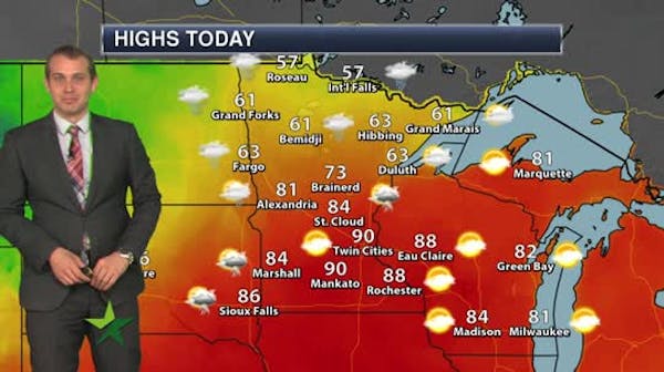 Afternoon forecast: Overcast, showers and T-storms possible