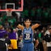 Maya Moore (shown during last season's WNBA Finals against the Los Angeles Sparks) led the Lynx with 28 points in a 84-82 loss to the Indiana Fever on