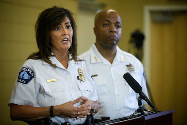 Former Minneapolis Police Chief Janeé Harteau, shown in July, would get $182,876 in separation pay plus 12 months of medical and dental benefits unde