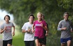 Tierney Wolfgram a cross-country running at Math & Science Academy worked out with teammates September 5,2017 in Woodbury, MN. ] JERRY HOLT ï jerry.h