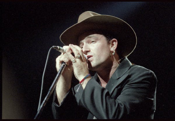 A file photo showing Bono at the St. Paul Civic Center in 1987.