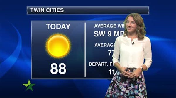 Morning forecast: Mostly sunny, high of 86