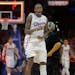 Jamal Crawford celebrates a Clippers' playoff win against San Antonio in 2015.