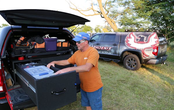 The tools carried by the traveling boat and motor mechanics assigned to the Mille Lacs bass tournament help keep anglers’ boats in the water anfd co