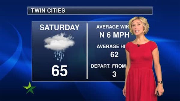 Evening forecast: Low of 53, off-and-on rain continuing Saturday