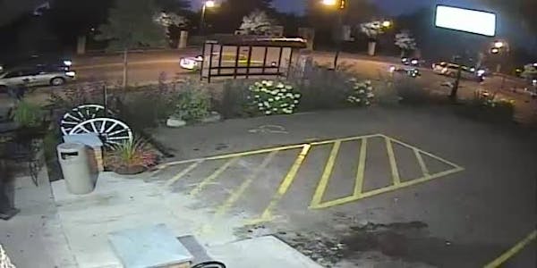 Surveillance video of hit-and-run with motorcycle in Minneapolis