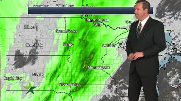Evening forecast: Low of 55 with clouds; light rain possible Sunday
