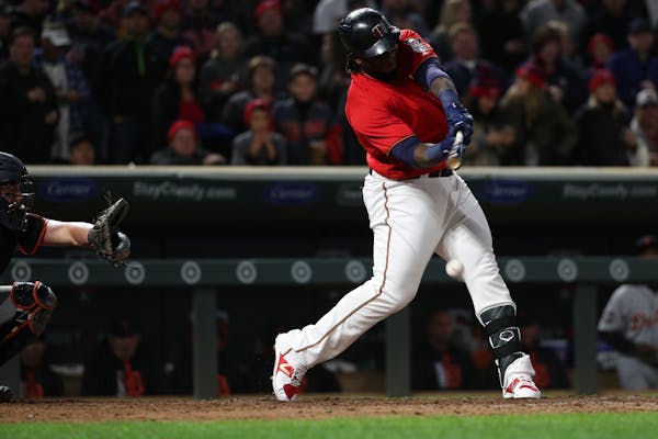 Twins third baseman Miguel Sano grounded out in the seventh inning.