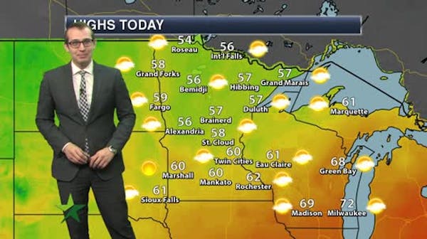 Afternoon forecast: Sunny and cooler