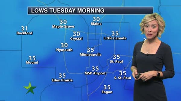 Evening forecast: Partly cloudy, low around 39