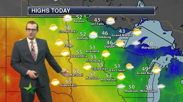 Morning forecast: Much calmer, partly sunny, high of 57