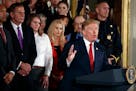 President Donald Trump speaks during an event to declare the opioid crisis a national public health emergency in the East Room of the White House, Thu