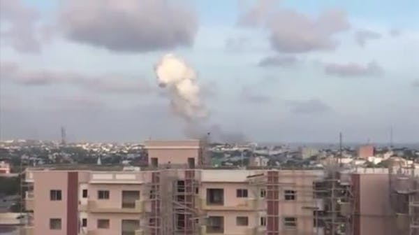 Raw: Aftermath of deadly explosions in Mogadishu