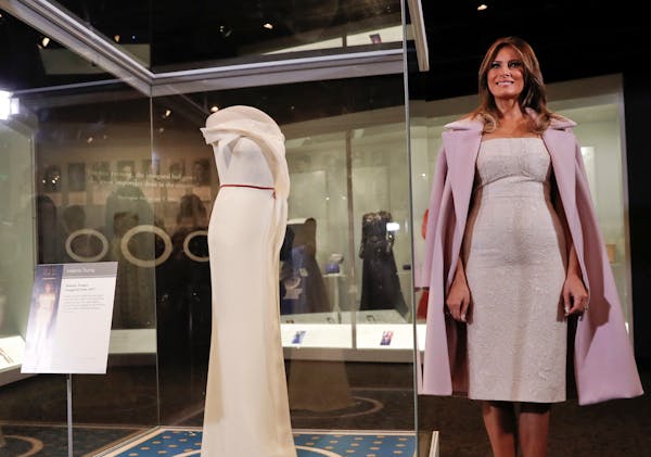 First lady Melania Trump donates her inaugural gown, designed by Herve Pierre, to the First Ladies' Collection at the Smithsonian's National Museum of