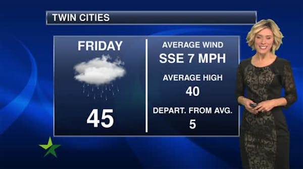 Evening forecast: Low of 34; cloudy ahead of rain Friday