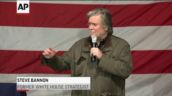Bannon blasts Republicans in speech at Moore rally