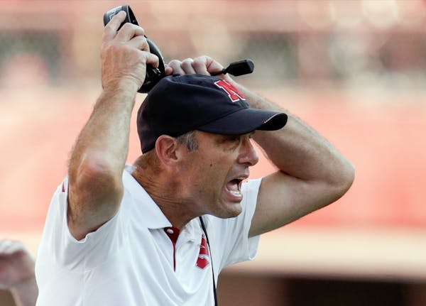 How much longer will Mike Riley be yelling at his Cornhuskers on Nebraska’s sideline? (AP photo by Nati Harnik)