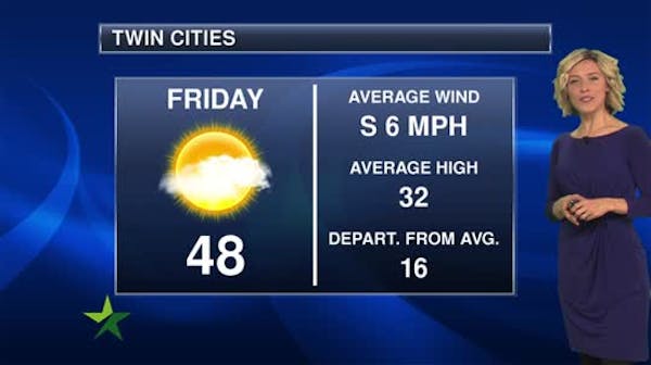 Evening forecast: Low of 31 and getting clearer; warm and partly sunny Friday