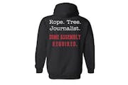 The "Rope.Tree. Journalist. Some assembly required." hoodie was available Friday at Amazon.com