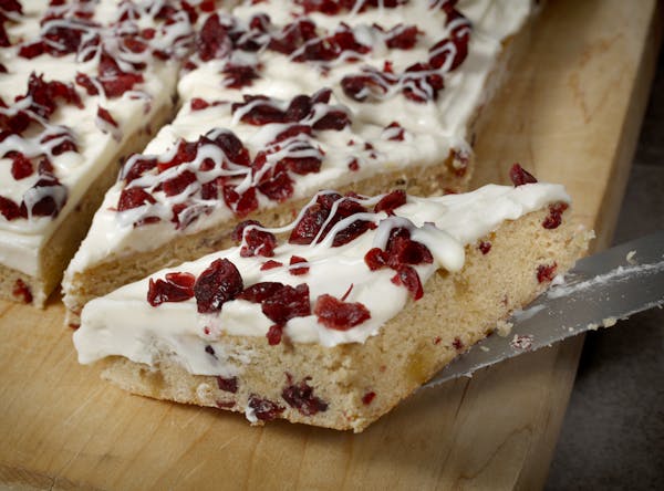 A re-creation of the Cranberry Bliss Bar from Starbucks.
