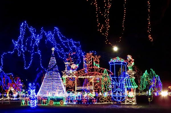 The Kiwanis Holiday Lights display transforms Mankato’s Sibley Park with 1.5 million colored lights.