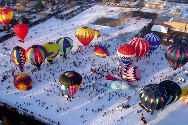 The Hot Air Affair in Hudson, Wis., attracts as many as 40 hot air balloons.