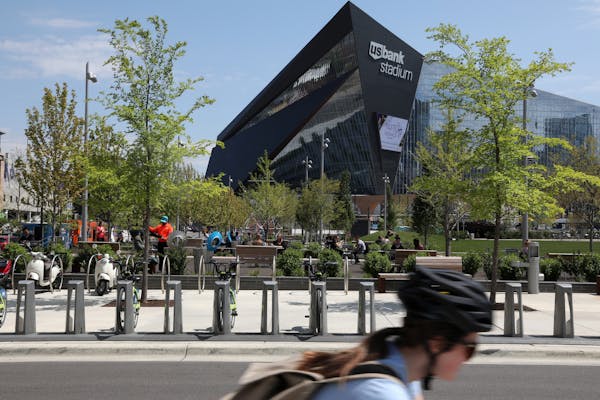 U.S. Bank Stadium loomed over Downtown East Commons.