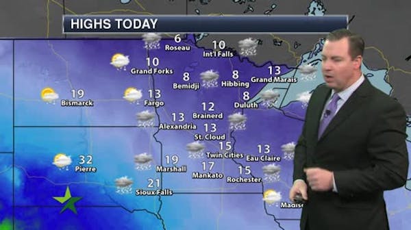 Morning forecast: Midday snow, 2-3"