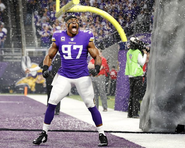 Vikings defensive end Everson Griffen wore the expression of shock after the improbable, last-play victory over New Orleans on Sunday night.