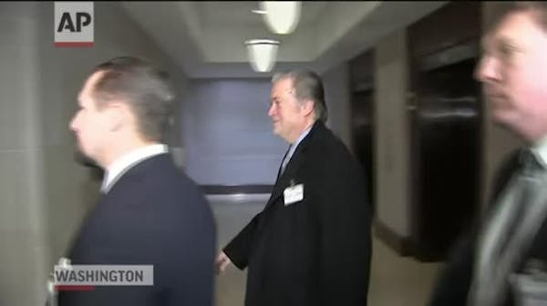 Bannon arrives to testify on Capitol Hill