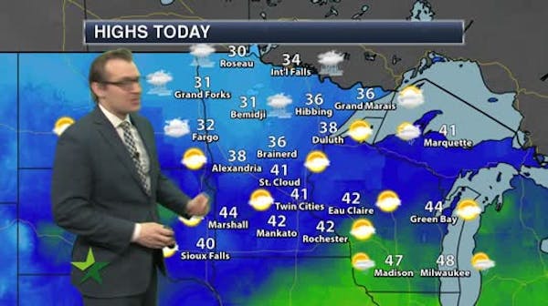 Afternoon forecast: Continued mild, high in upper 40s