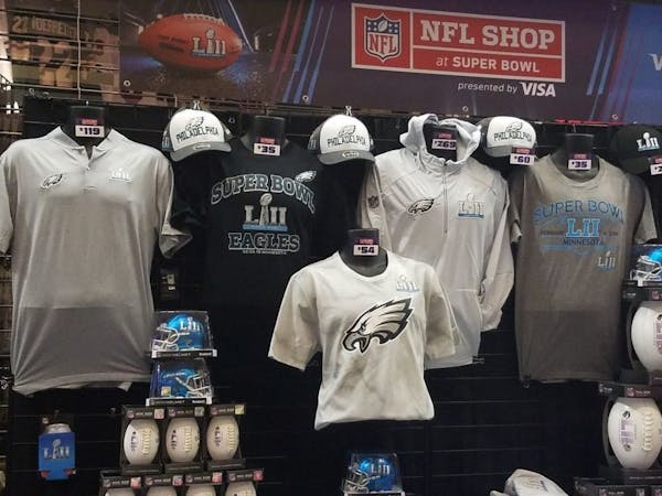 Prices at the NFL Store during Opening Night at Xcel Energy Center on Monday.