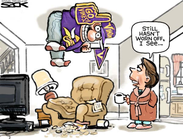 Sack cartoon: Minnesota Vikings