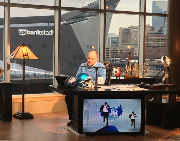 On the set of The Rich Eisen Show and The Dan Patrick Show on the 8th floor of a downtown Minneapolis condo. Photos by Michael Rand