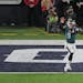 Philadelphia Eagles quarterback Nick Foles (9) caught a 1-yard touchdown pass from tight end Trey Burton near the end of the second quarter of Super B