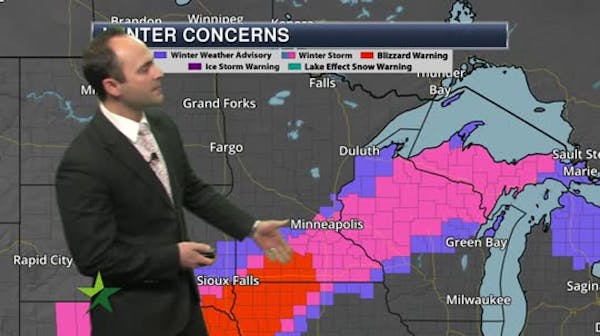 Morning forecast: 3-8" of snow in Twin Cities, more to the south