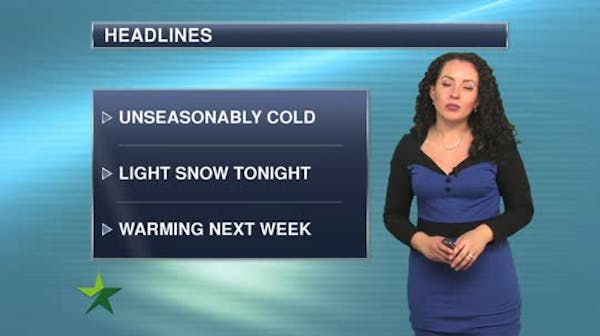 Afternoon forecast: High of 8 today; light snow tonight
